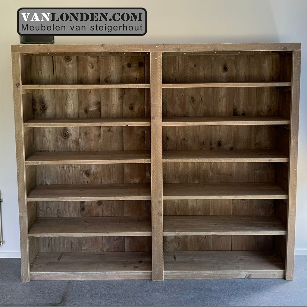 Steigerhouten boekenkast Dymph