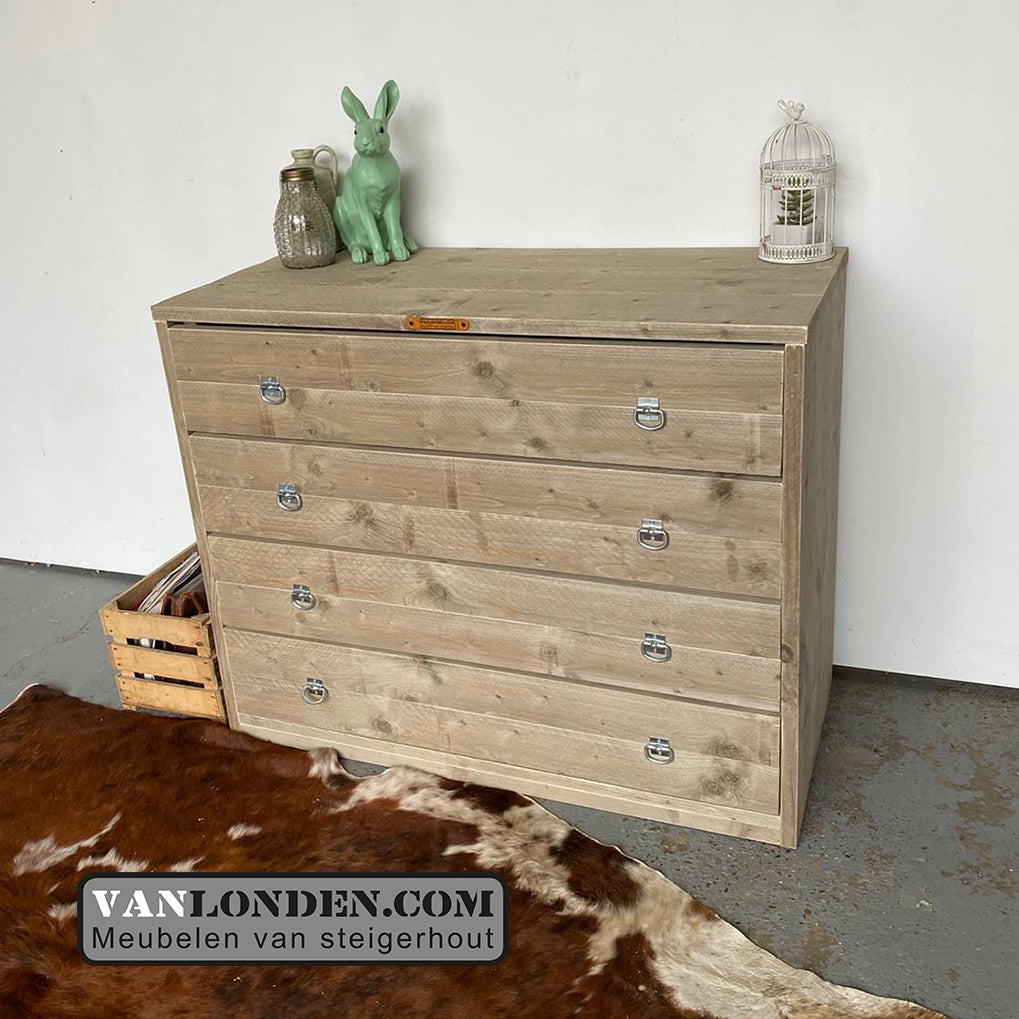 Steigerhouten dressoir ladekast patries