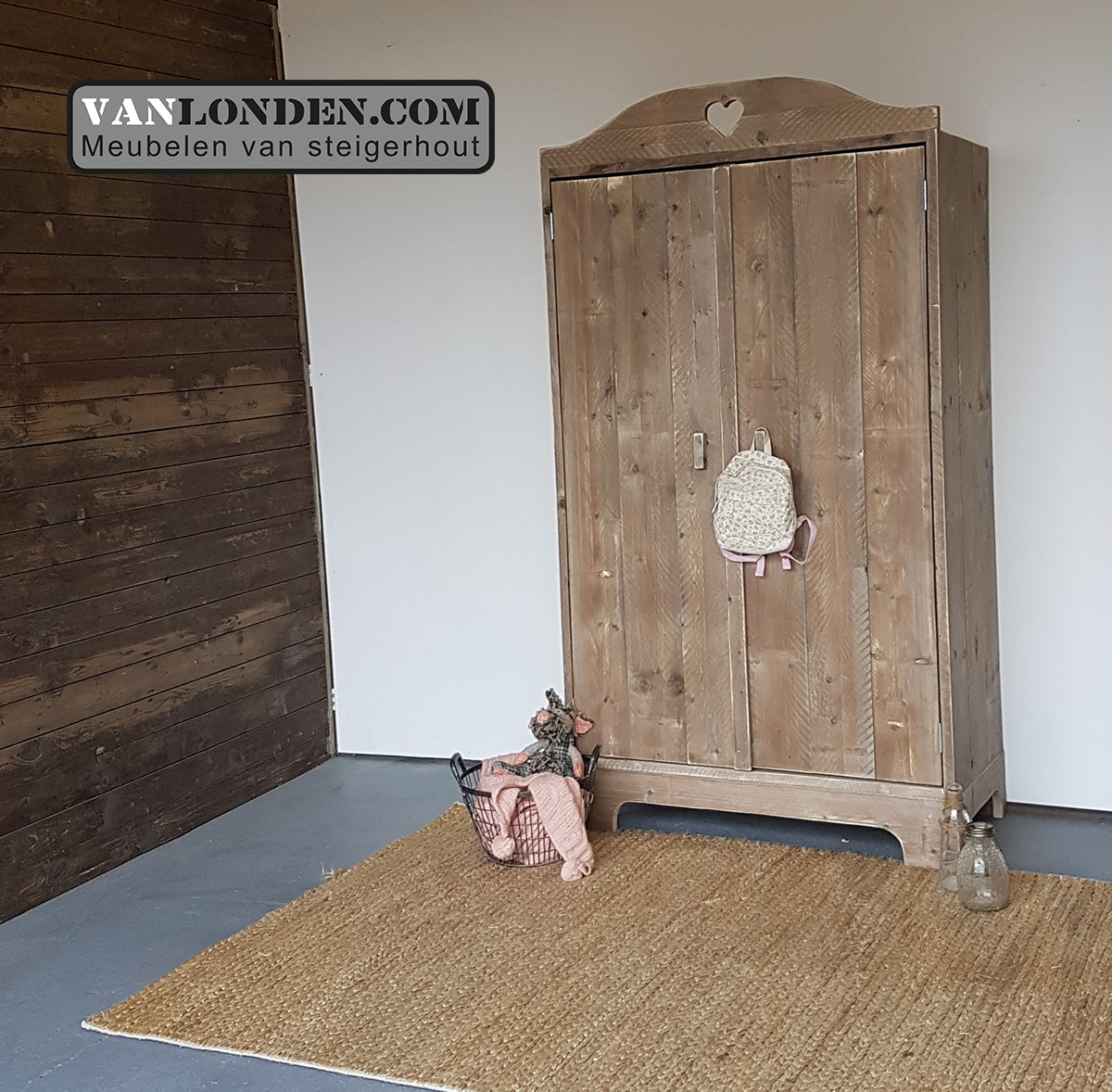 Steigerhouten hang- en legkast Marieke