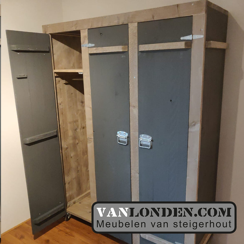 Steigerhouten kledingkast Christel