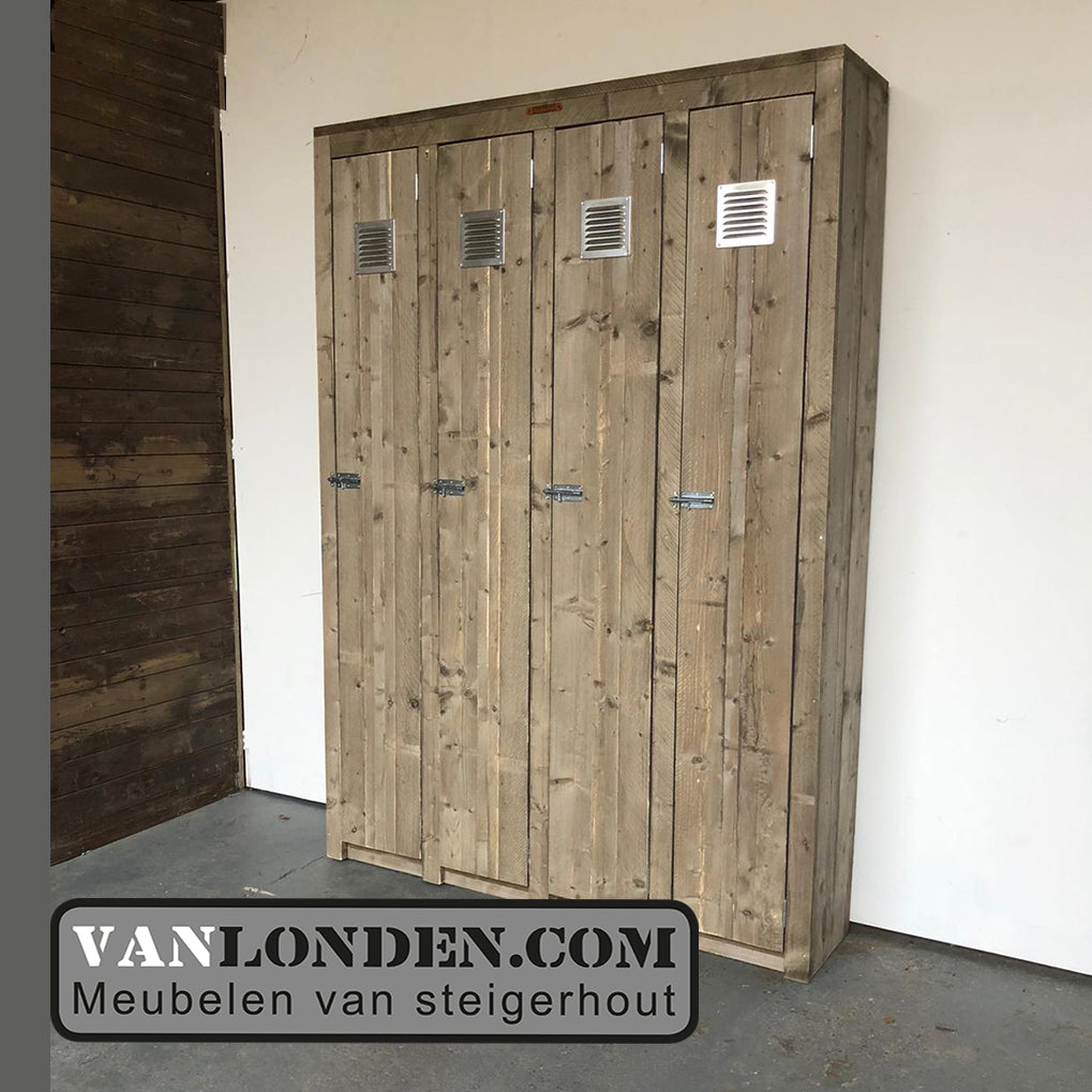 Steigerhouten lockerkast met roosters Julia