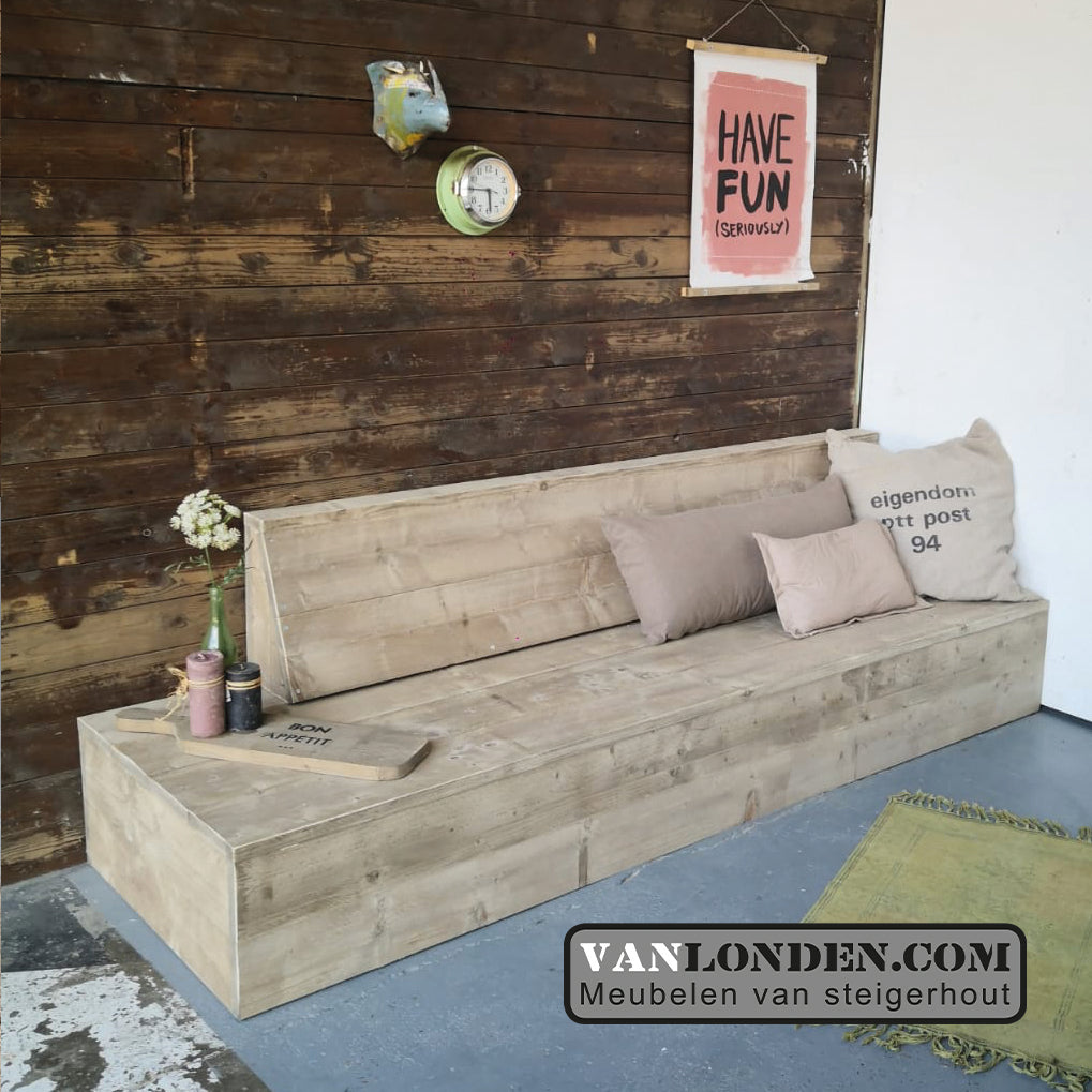 Steigerhouten loungebank Dino