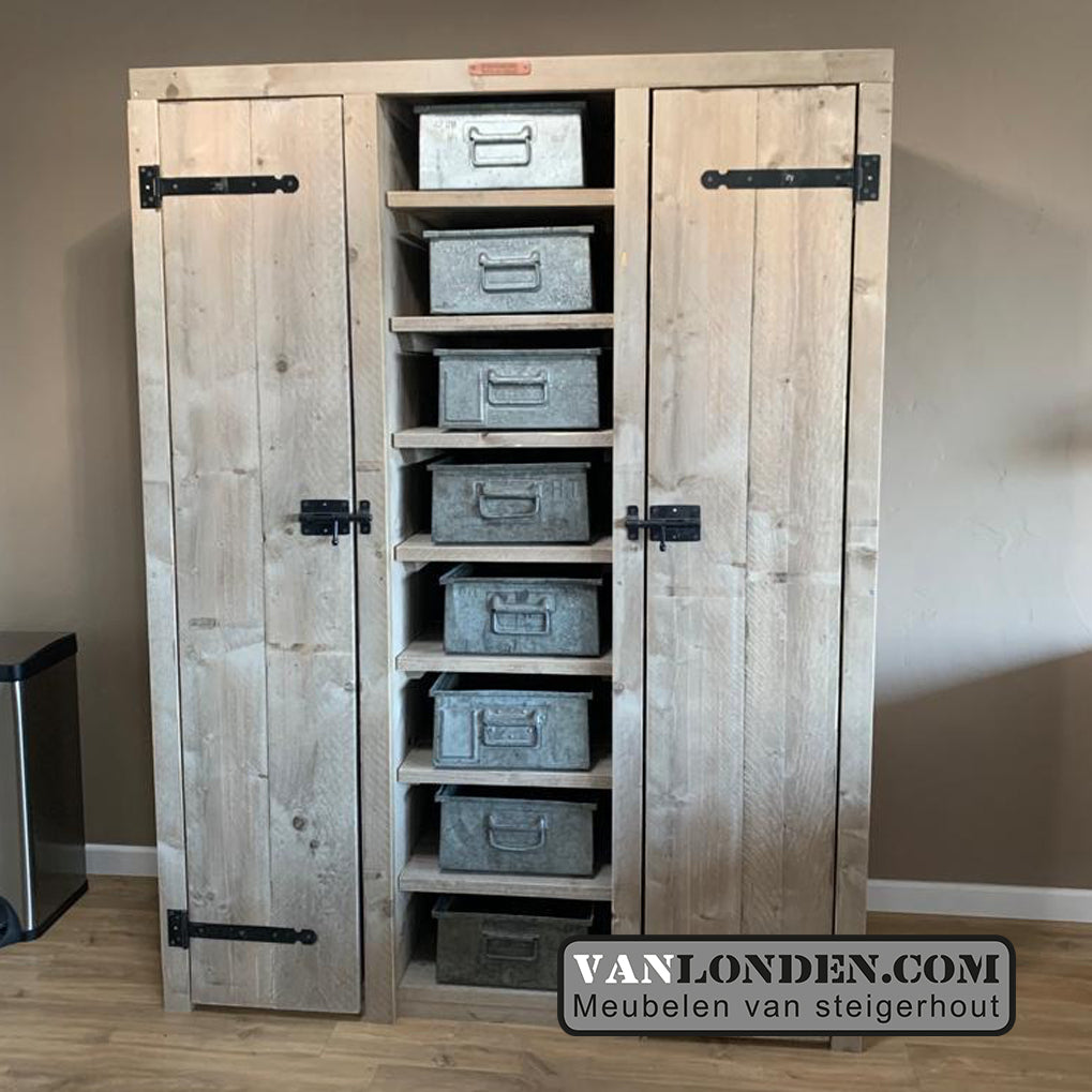 Steigerhouten opbergkast Ilonka