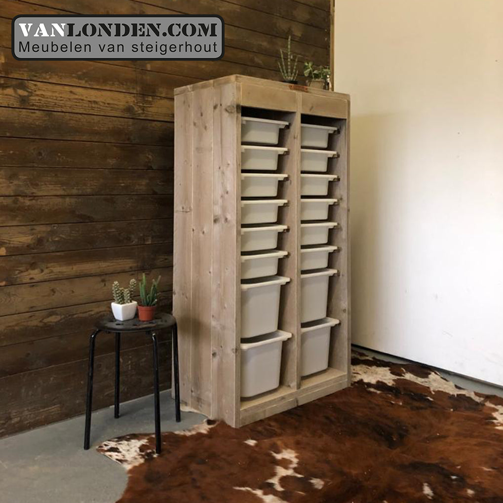 Steigerhouten opbergkast Levi