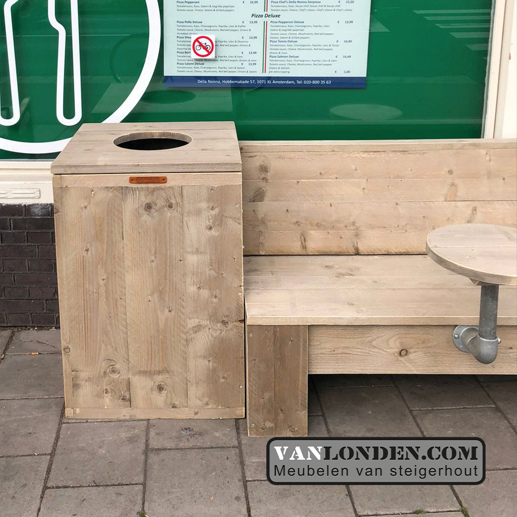 Steigerhouten prullenbakombouw Patsy