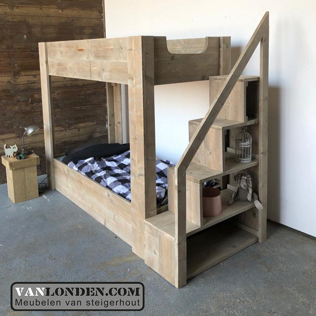 Steigerhouten stapelbed Liselore