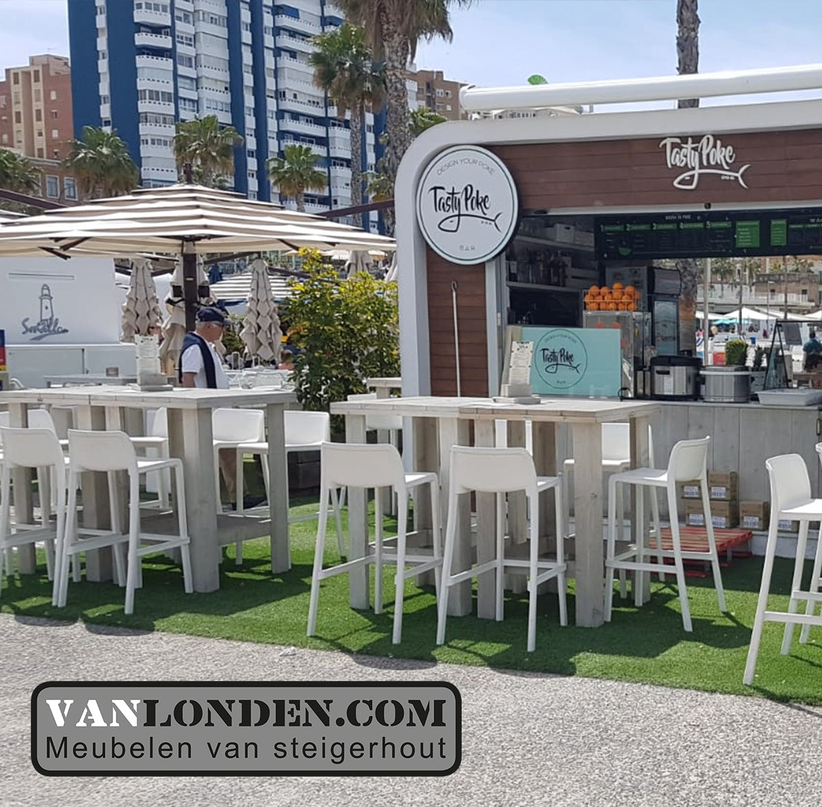 Steigerhouten statafel Benthe