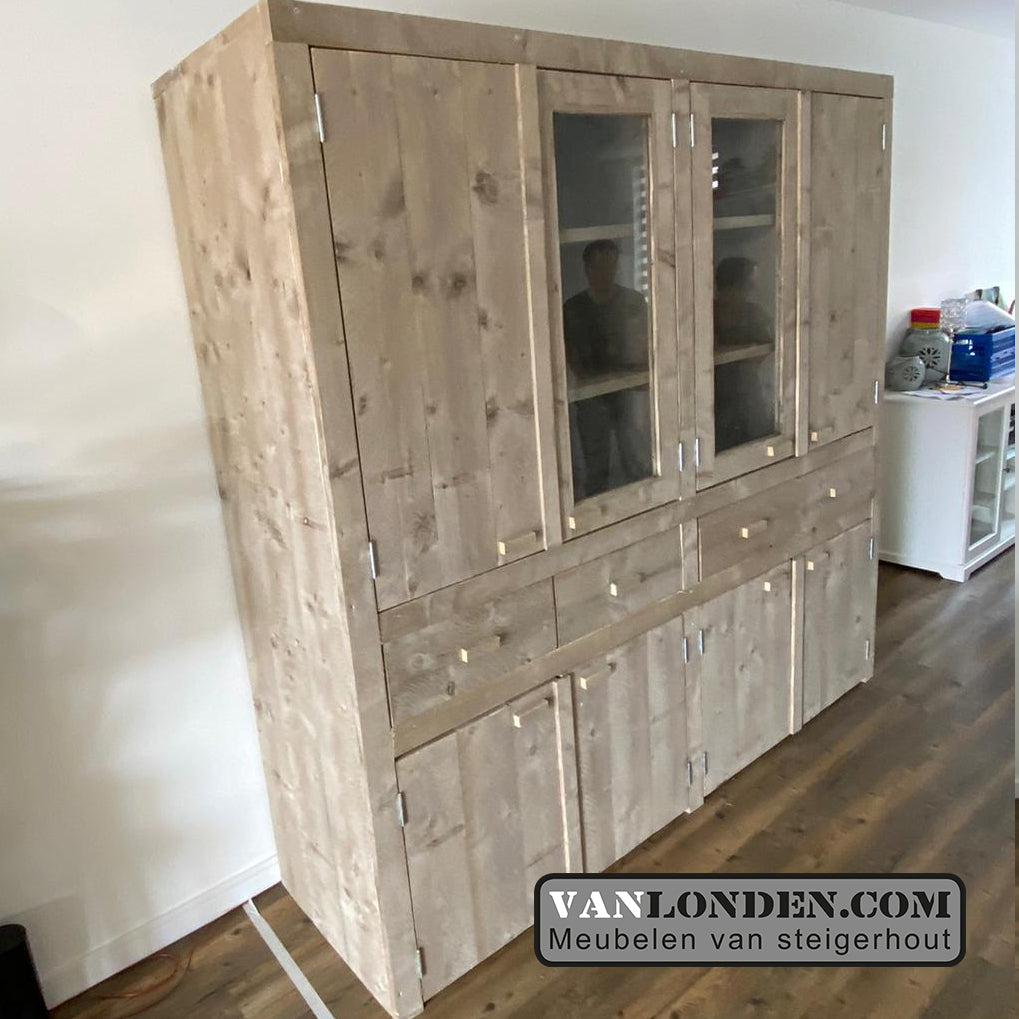 Steigerhouten vitrinekast Valerie