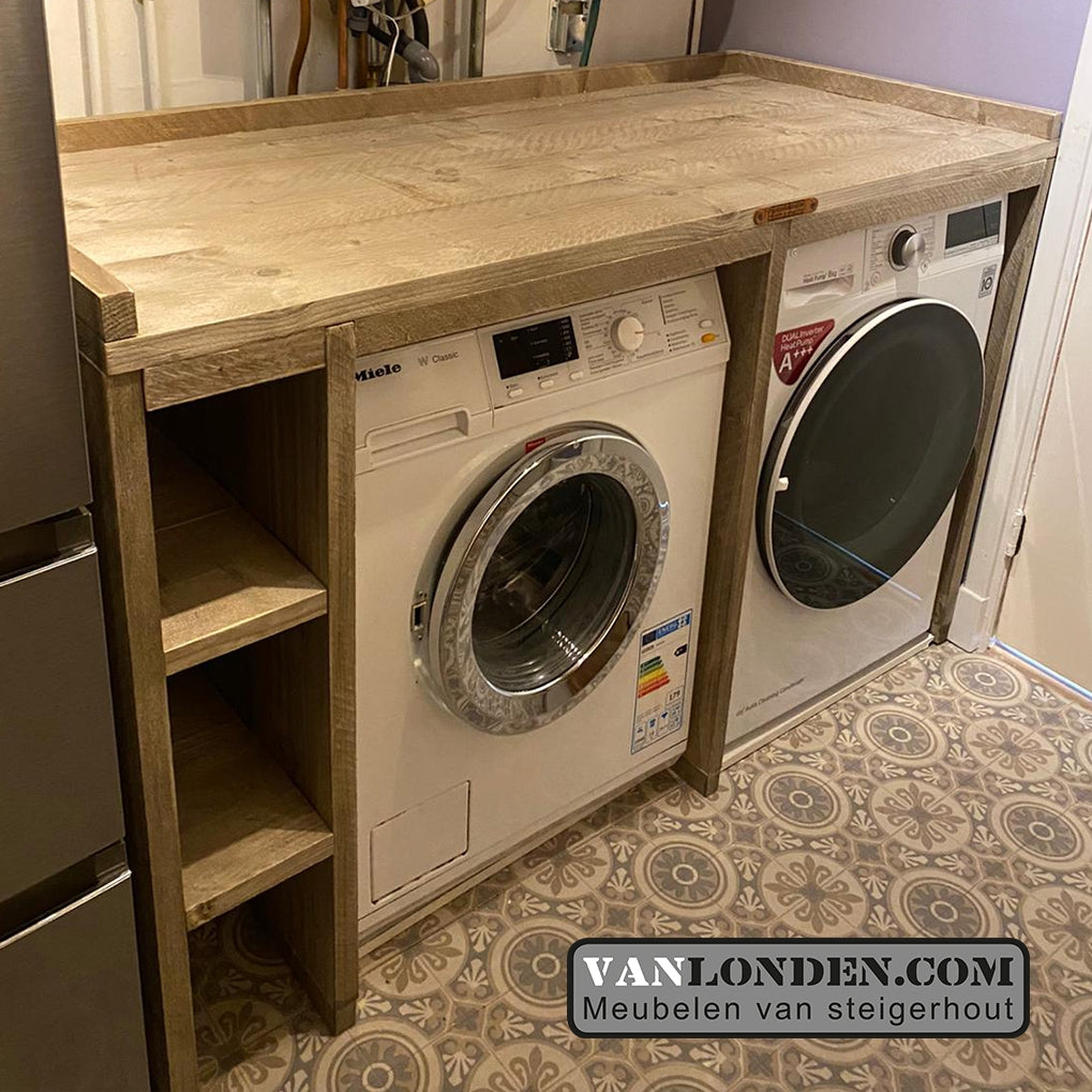 Steigerhouten wasmachine ombouw Mieke
