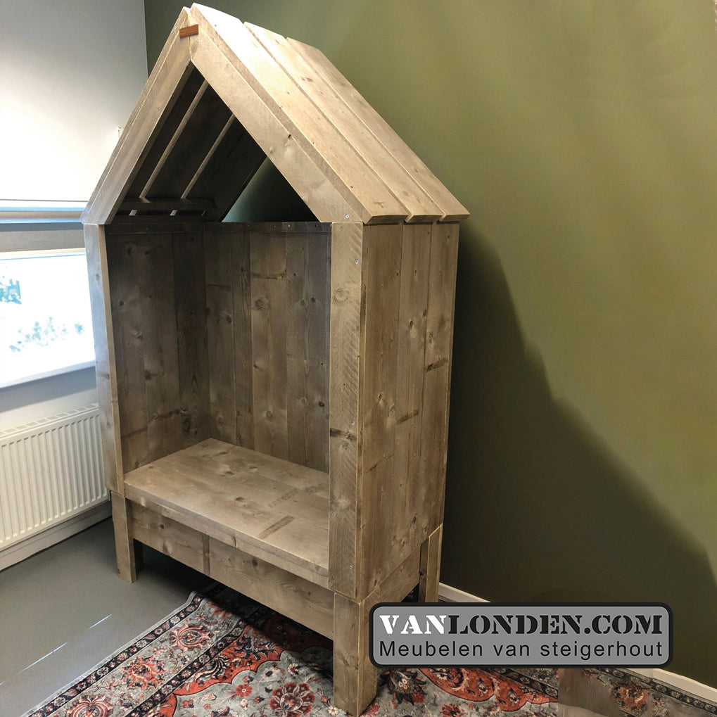 Steigerhouten werkruimte huisje Eline