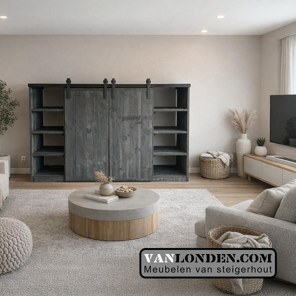 Steigerhouten TV meubel/opbergkast Loran