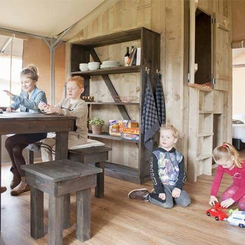 Inrichting glamping tenten