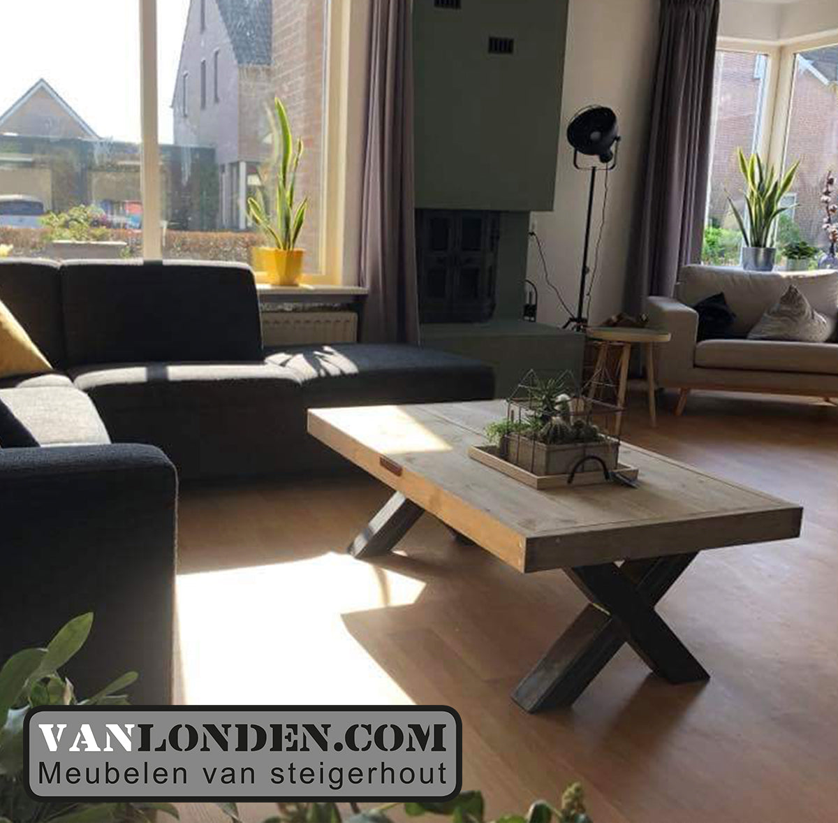 Steigerhouten salontafel Dorian