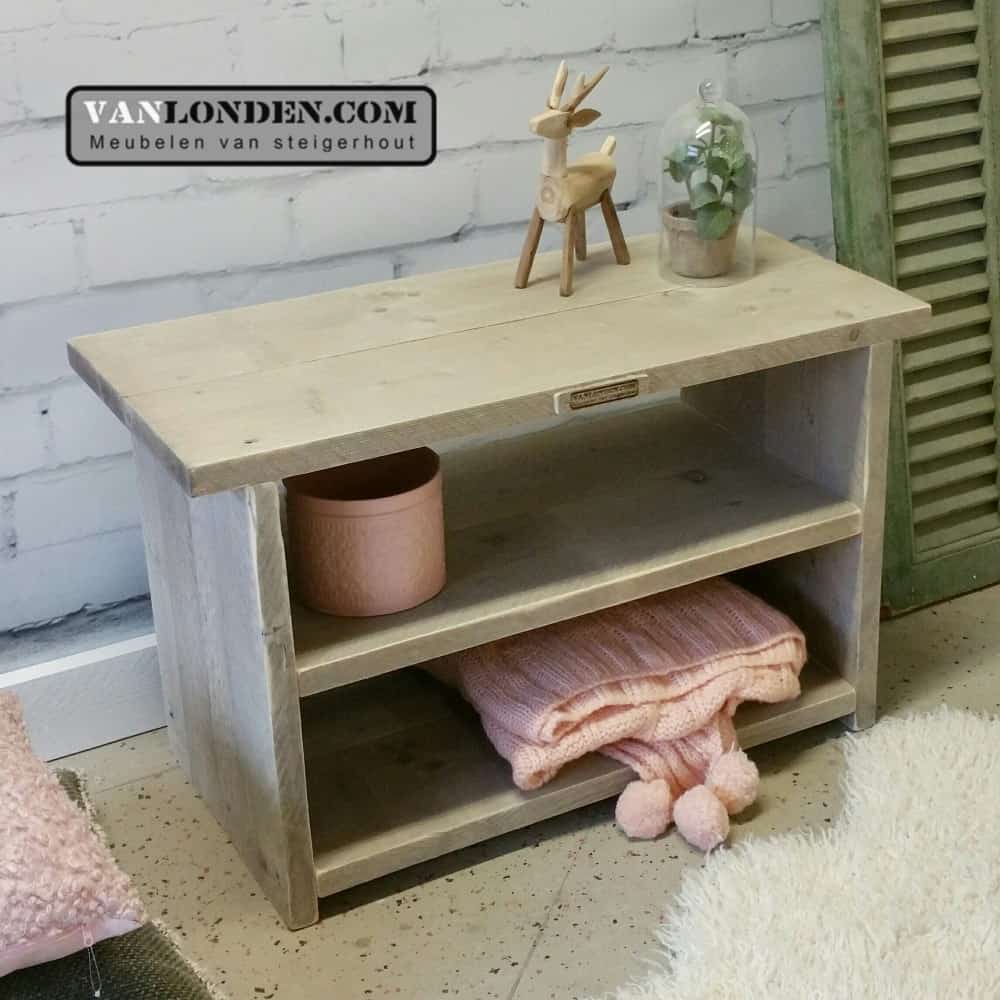 Steigerhouten bijzettafeltje / nachtkastje Mary