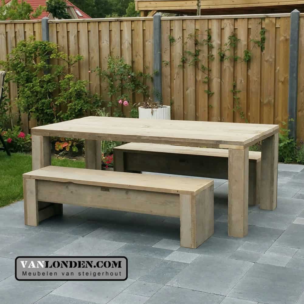 Actieve zitbank van steigerhout Leah