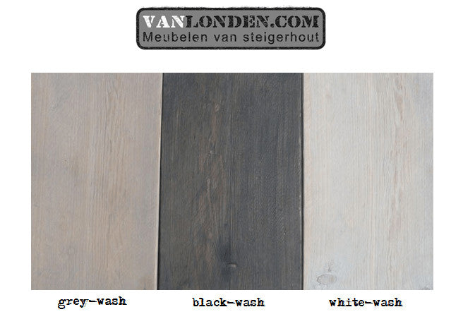 whitewash, greywash, blackwash afwerkingen