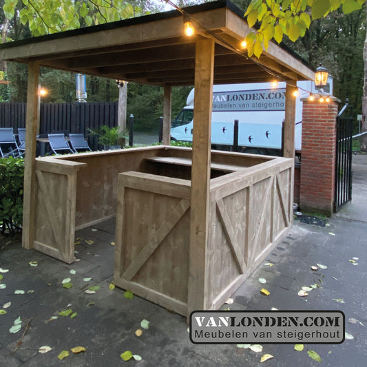 Steigerhouten overkapping/bar Mathew