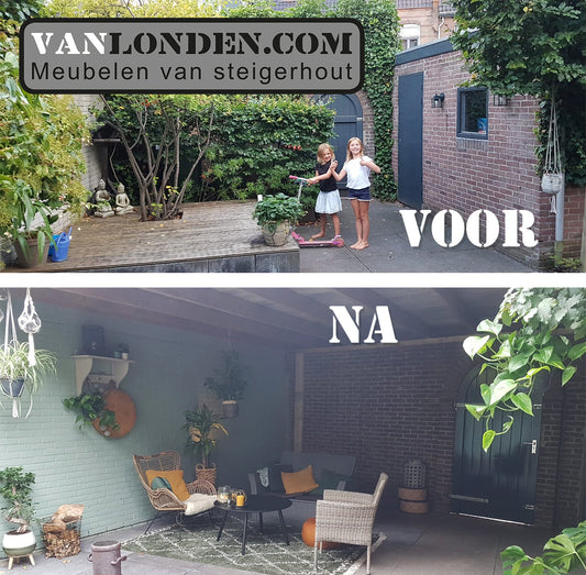 Steigerhouten overkapping 2 muren