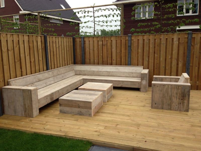 Steigerhouten loungebanken