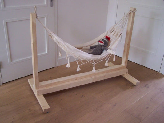 Steigerhouten Baby hangmat stellage Anna
