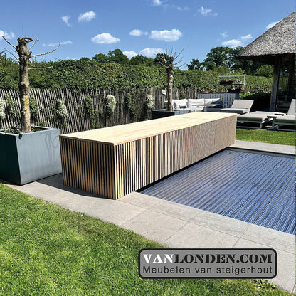 Douglas omkasting voor zwembad Rollo