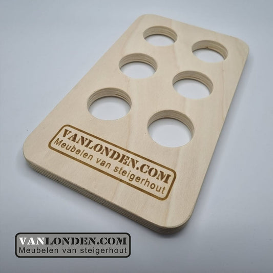 Houten dienblad/tray bekerhouder met eigen logo