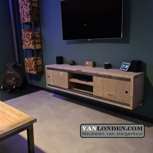 Steigerhouten TV-meubel Leonore