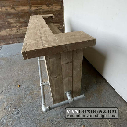 Steigerhouten bar/balie Merle