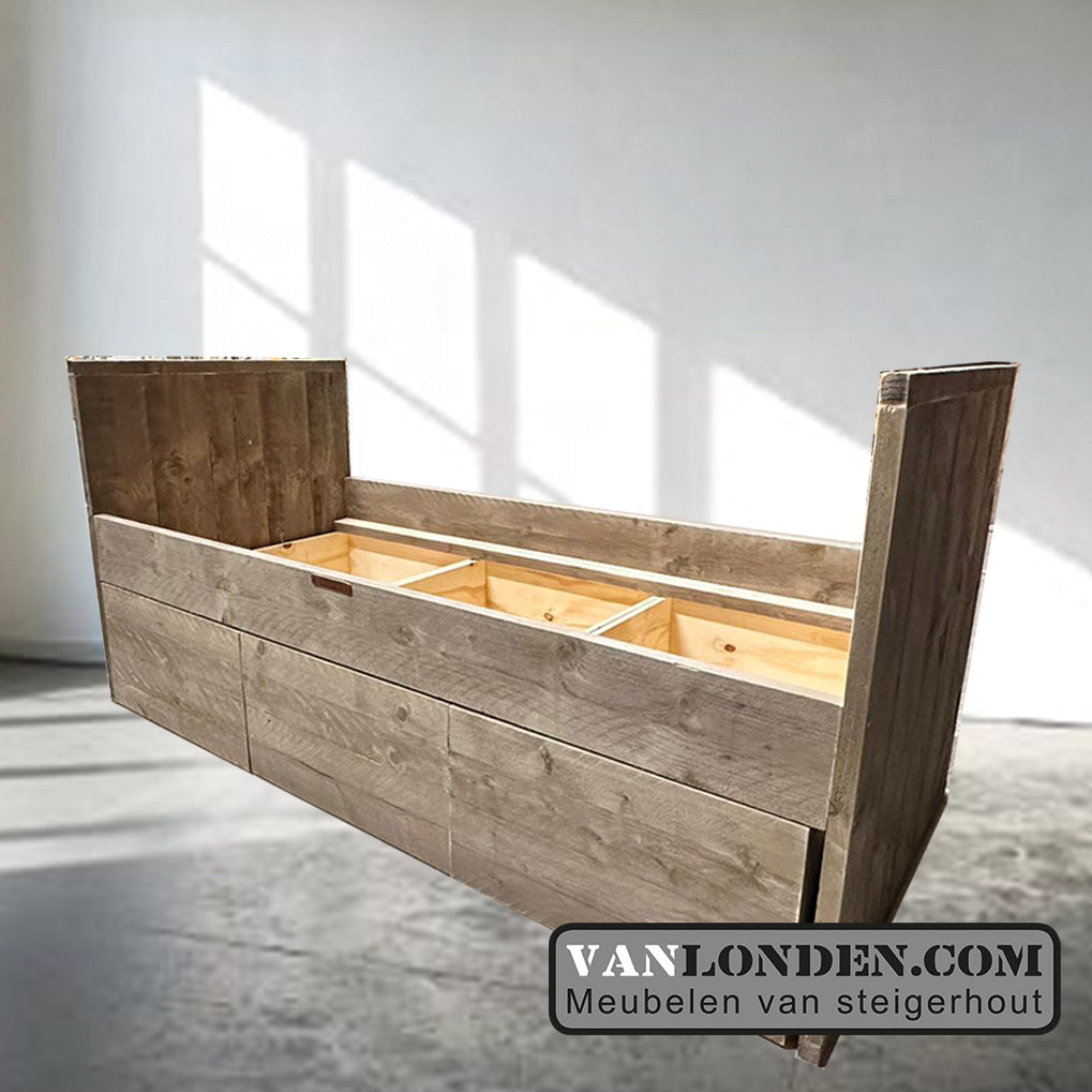 Steigerhouten bed Polar