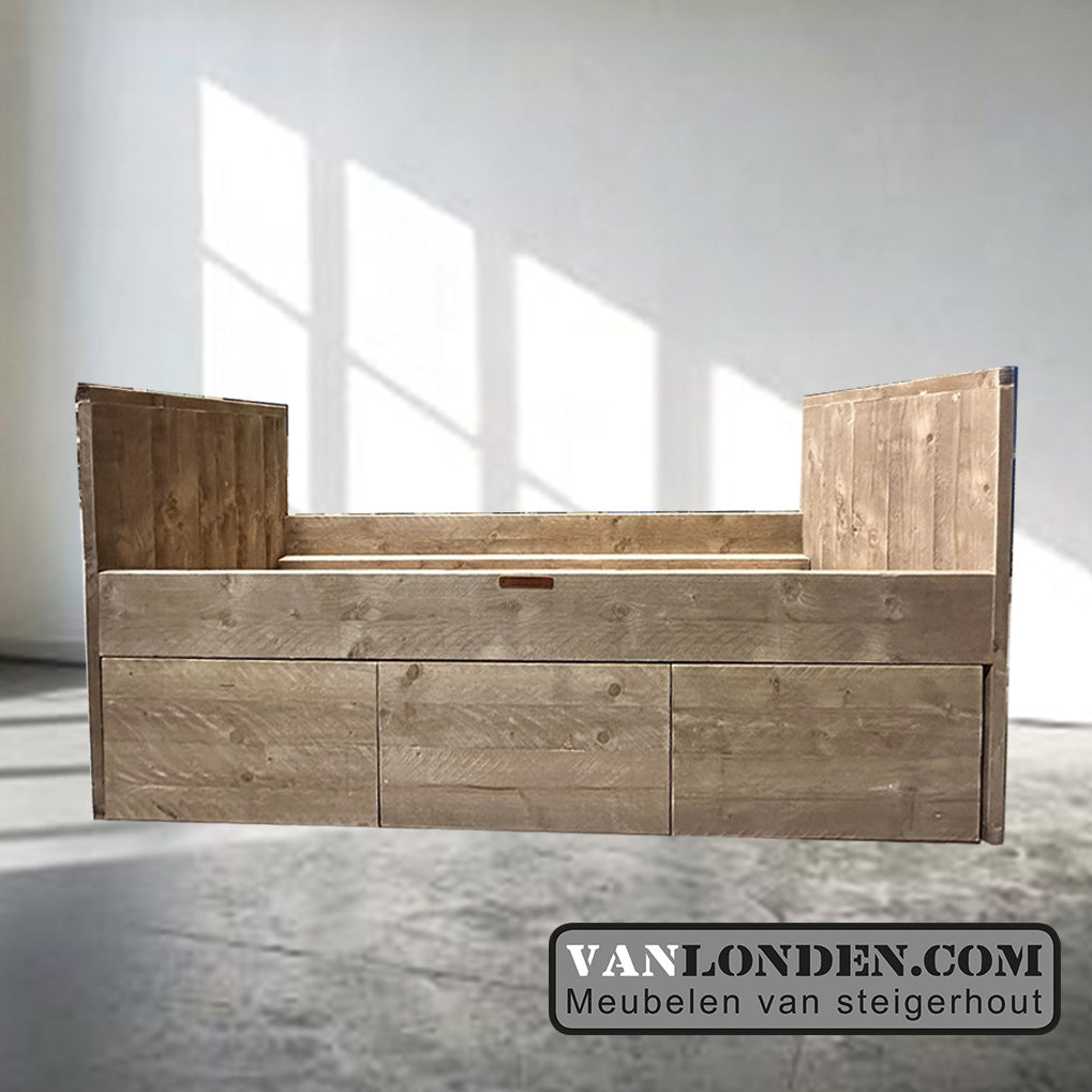 Steigerhouten bed Polar