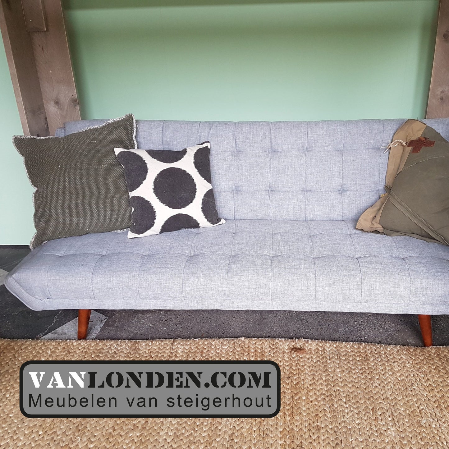 Steigerhouten bed bank combinatie Leonie