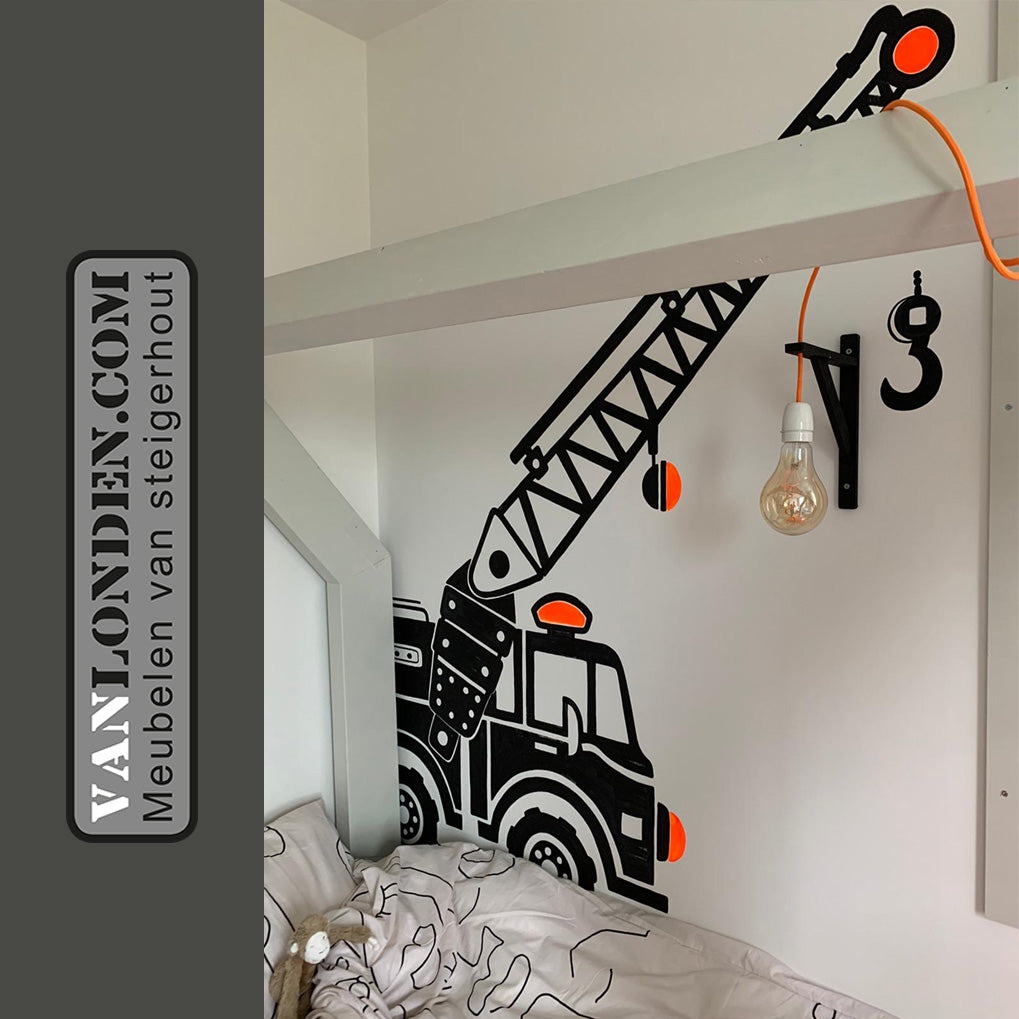 Steigerhouten bed met lade muis