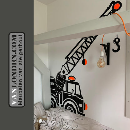 Steigerhouten bed met lade muis