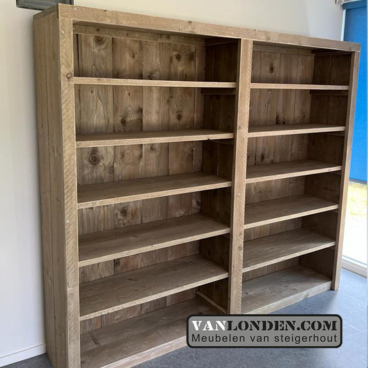 Steigerhouten boekenkast Dymph