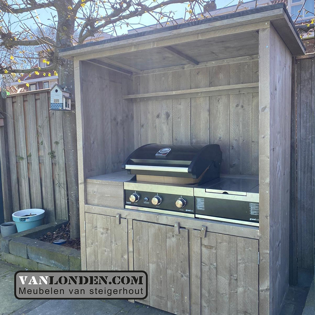 Steigerhouten buitenkeuken Bas