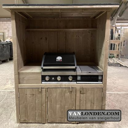 Steigerhouten buitenkeuken Bas