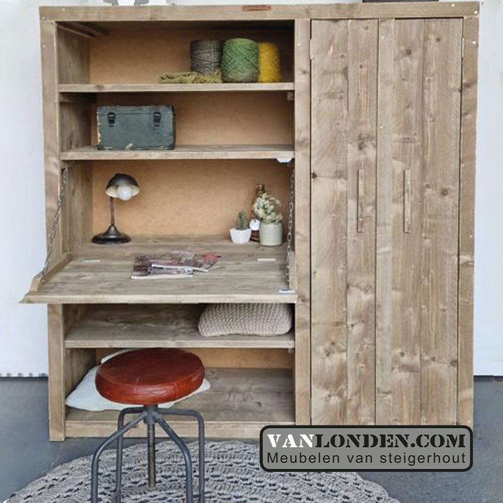 Steigerhouten bureaukast Fons