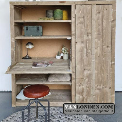 Steigerhouten bureaukast Fons