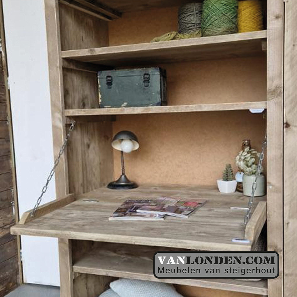 Steigerhouten bureaukast Fons