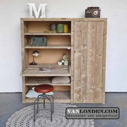 Steigerhouten bureaukast Fons