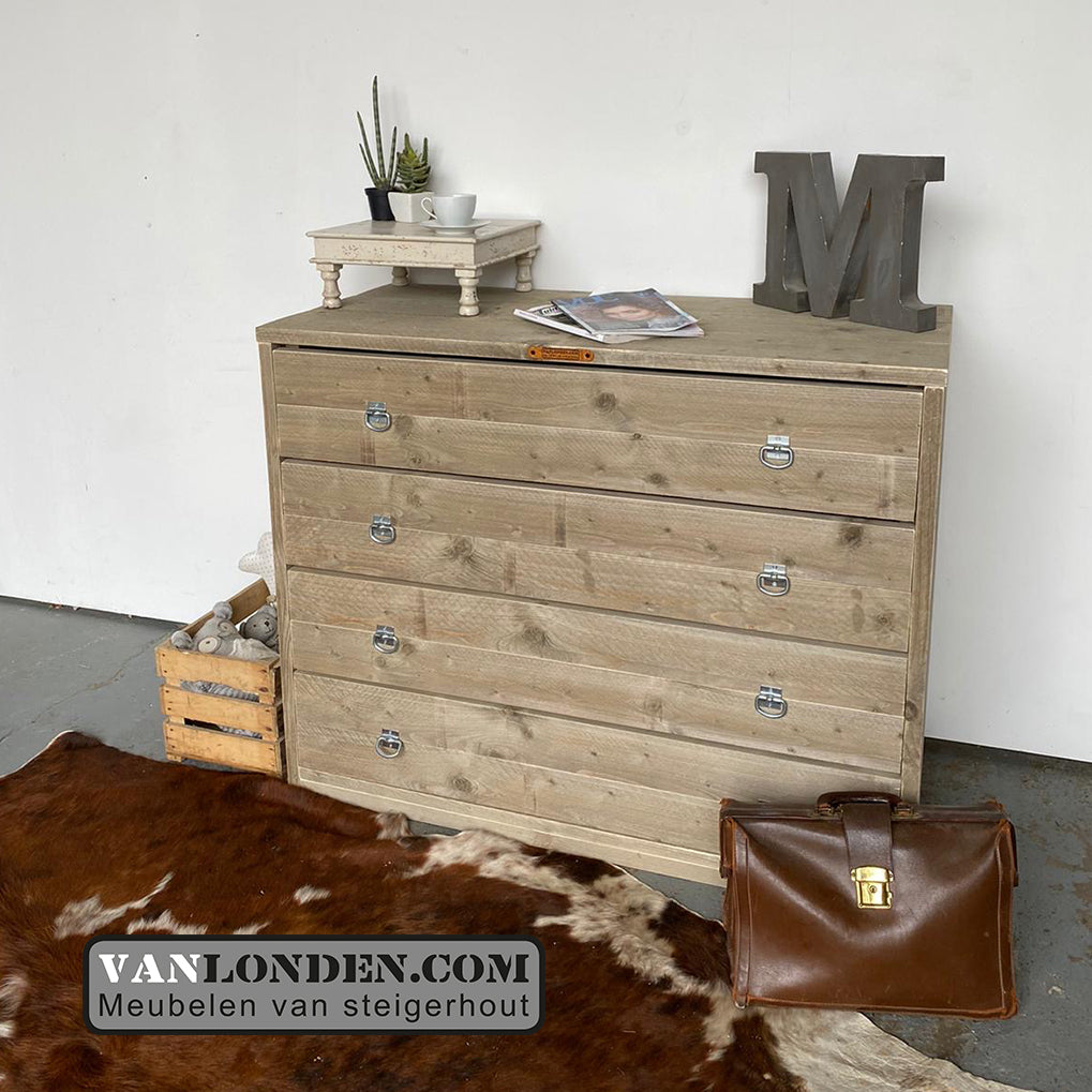 Steigerhouten dressoir ladekast patries