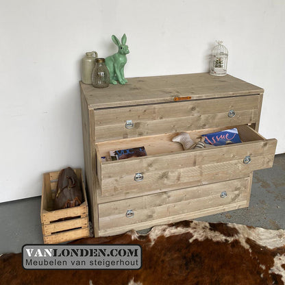 Steigerhouten dressoir ladekast patries