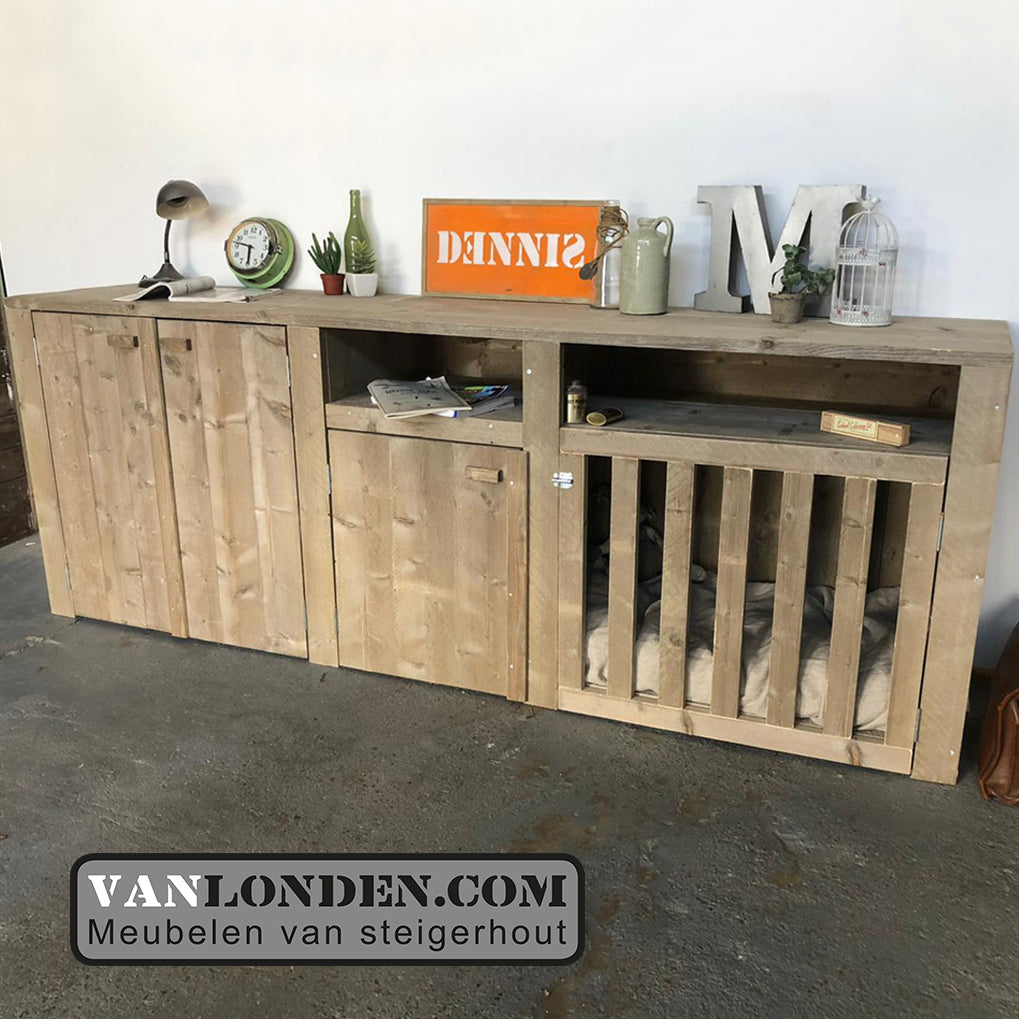 Steigerhouten dressoir met bench Viggo
