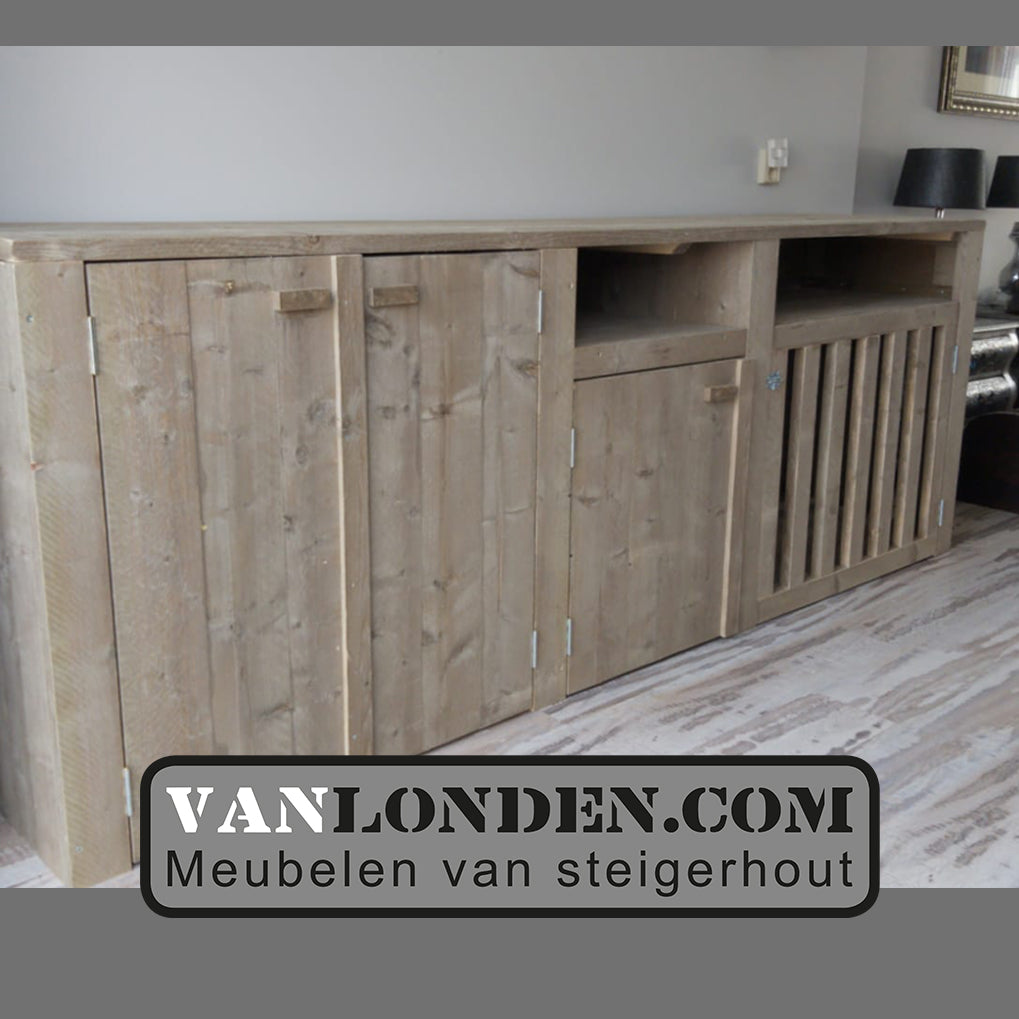 Steigerhouten dressoir met bench Viggo