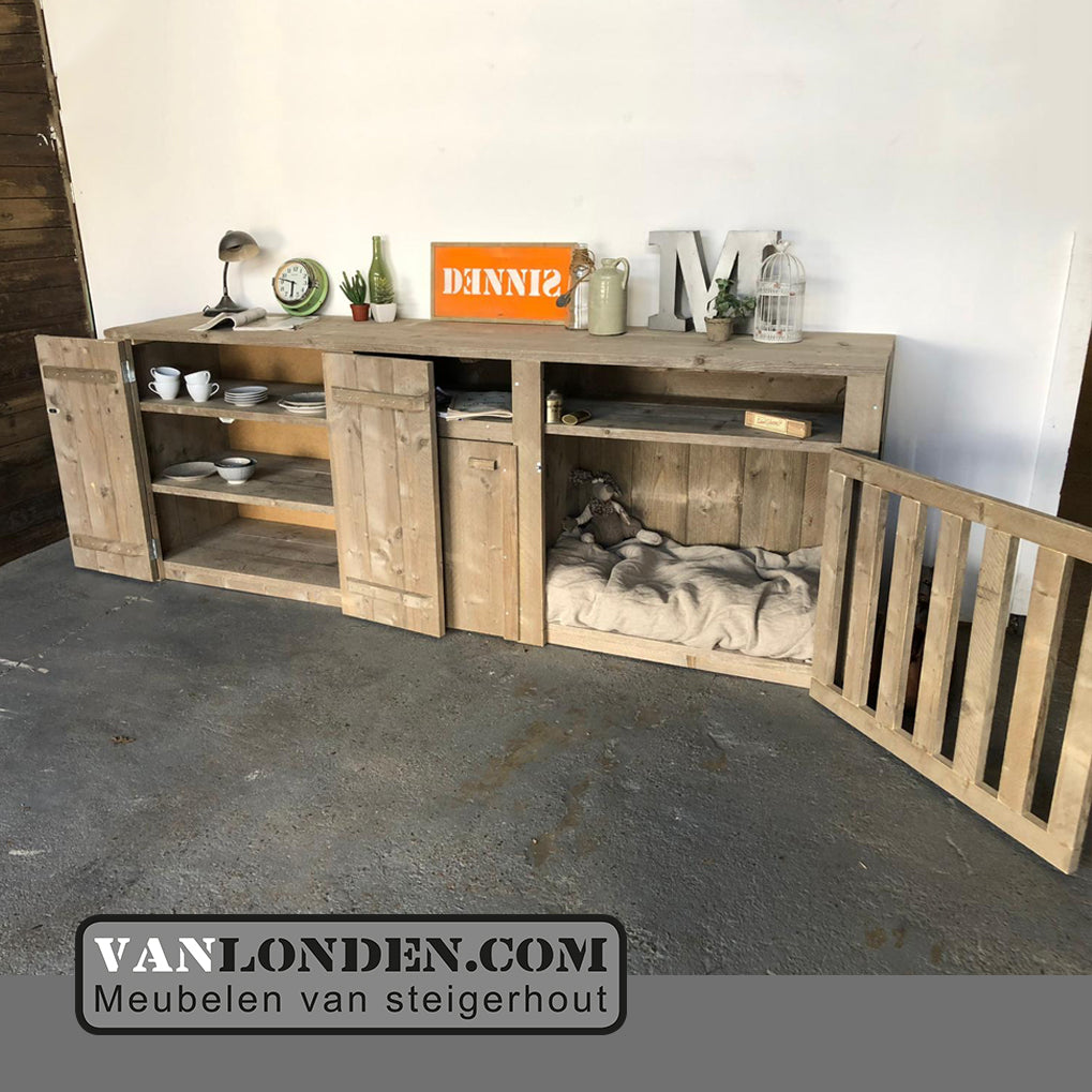 Steigerhouten dressoir met bench Viggo