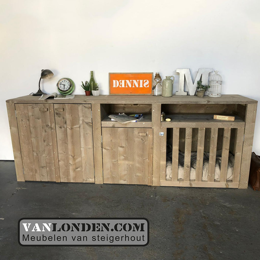 Steigerhouten dressoir met bench Viggo