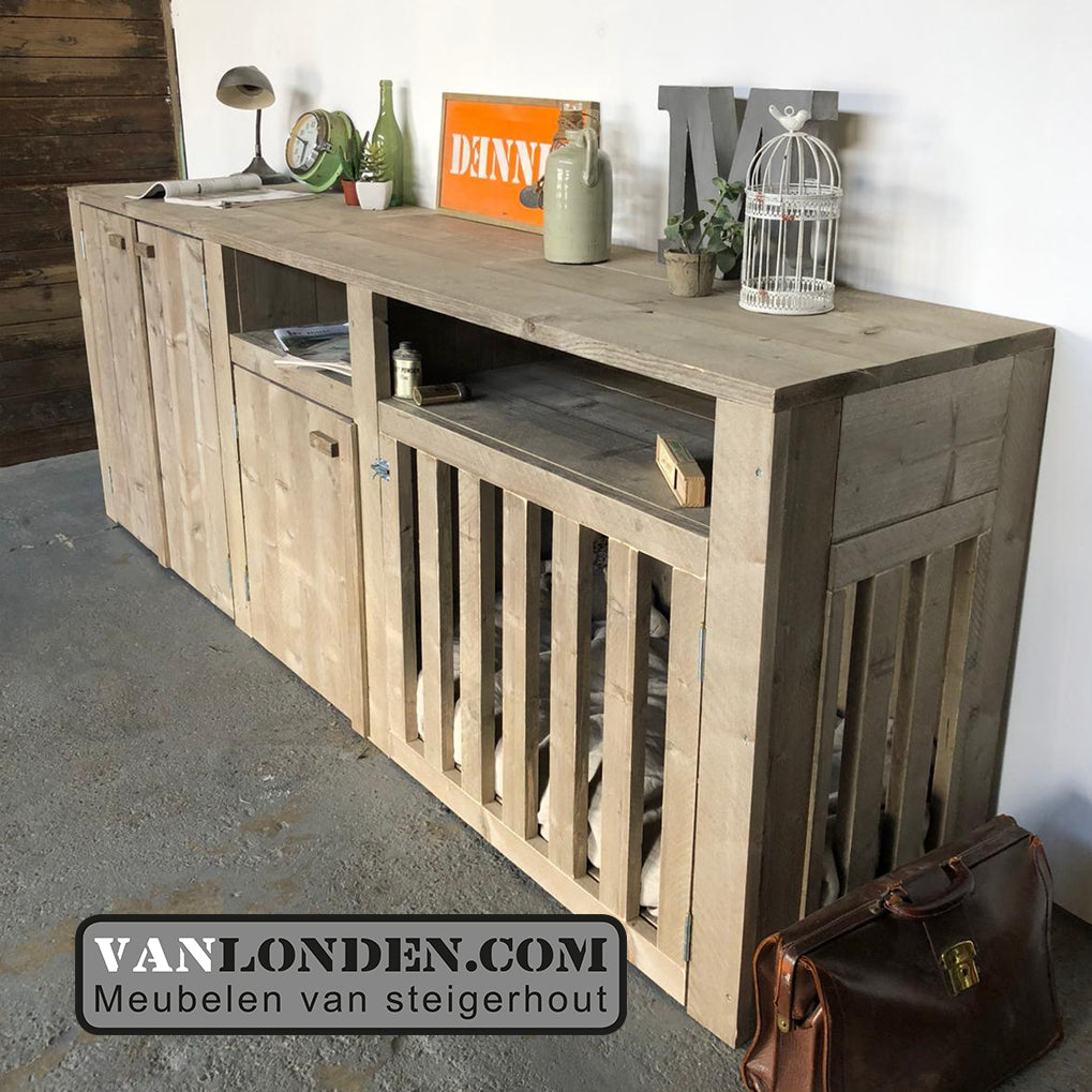 Steigerhouten dressoir met bench Viggo