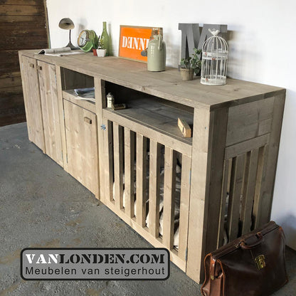 Steigerhouten dressoir met bench Viggo