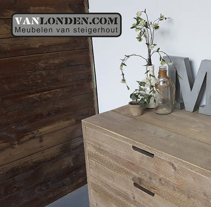 Steigerhouten dressoir met lades Petra