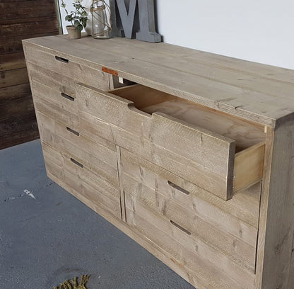 Steigerhouten dressoir met lades Petra